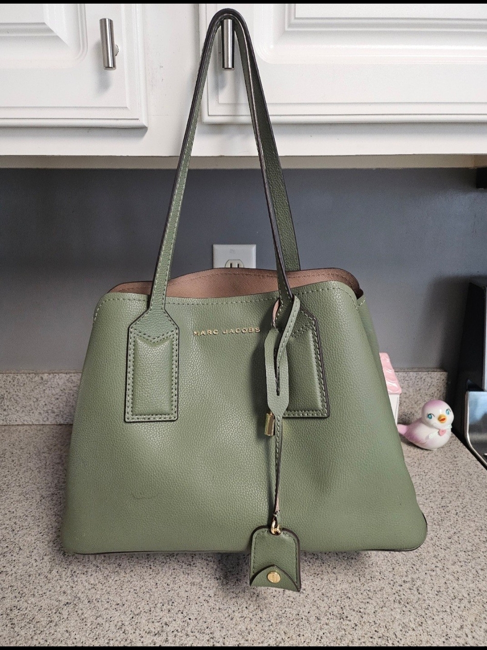 Marc Jacobs Olive Green Leather Shoulder Bag
